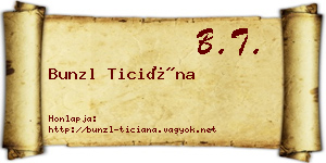 Bunzl Ticiána névjegykártya